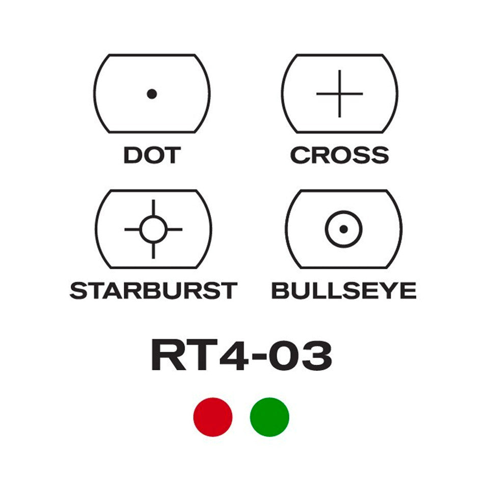 RT4-03 D 1x34mm Dual Illuminated Red Dot Sight | 4 Reticles - Classic Edition