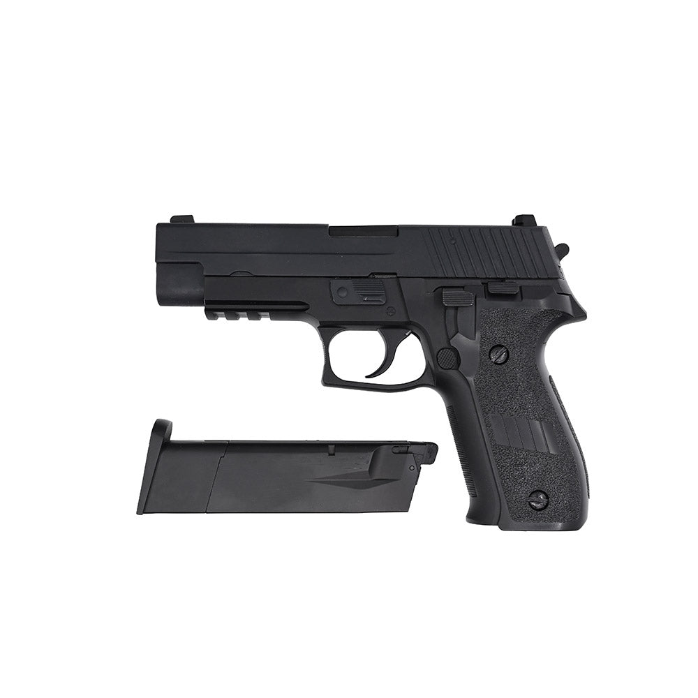 WE F226 Rail Full Metal GBB Pistol + Spare Magazine Bundle – Tactical Combat Set (Black)