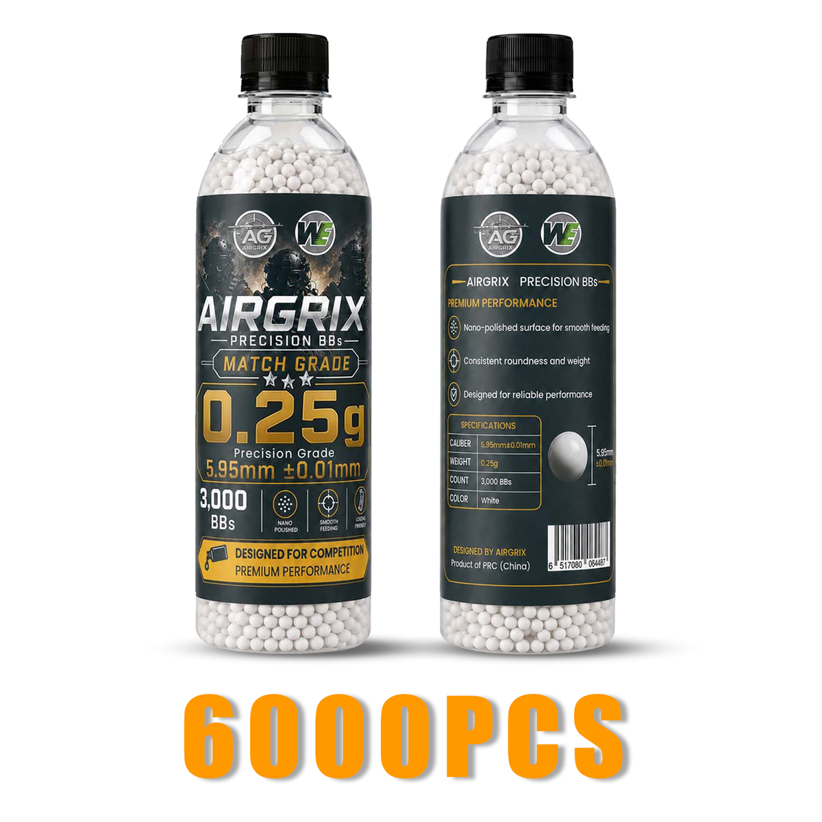 Airsoft 0.25g High-Precision BBs (6,000 Rounds) | Airgrix