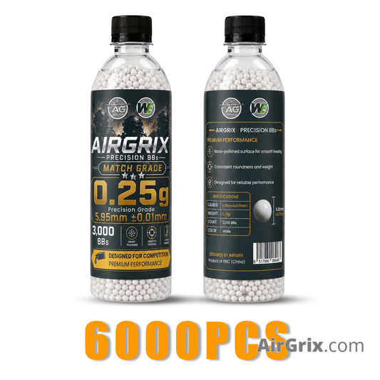 Premium 0.25g High-Precision Airsoft BBs (2-Bottle, 6,000 Count Total) | 5.95mm Ammo