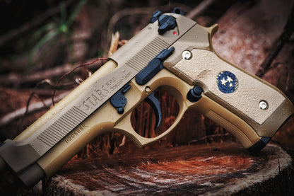 WE M9 Biohazard 20th Anniversary Tan GBB Pistol