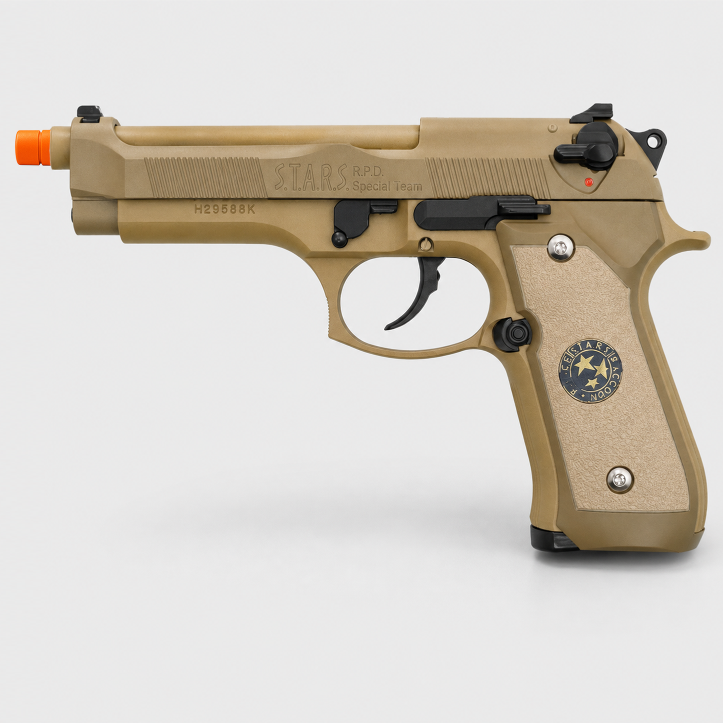 WE M9 Biohazard 20th Anniversary Tan GBB Pistol