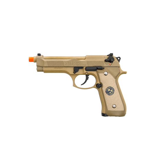 WE M9 Biohazard 20th Anniversary Tan GBB Pistol