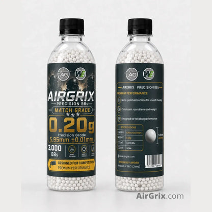 Premium 0.2g Airsoft BBs (2-Bottle, 6,000 Count Total) | 5.95mm Ammo