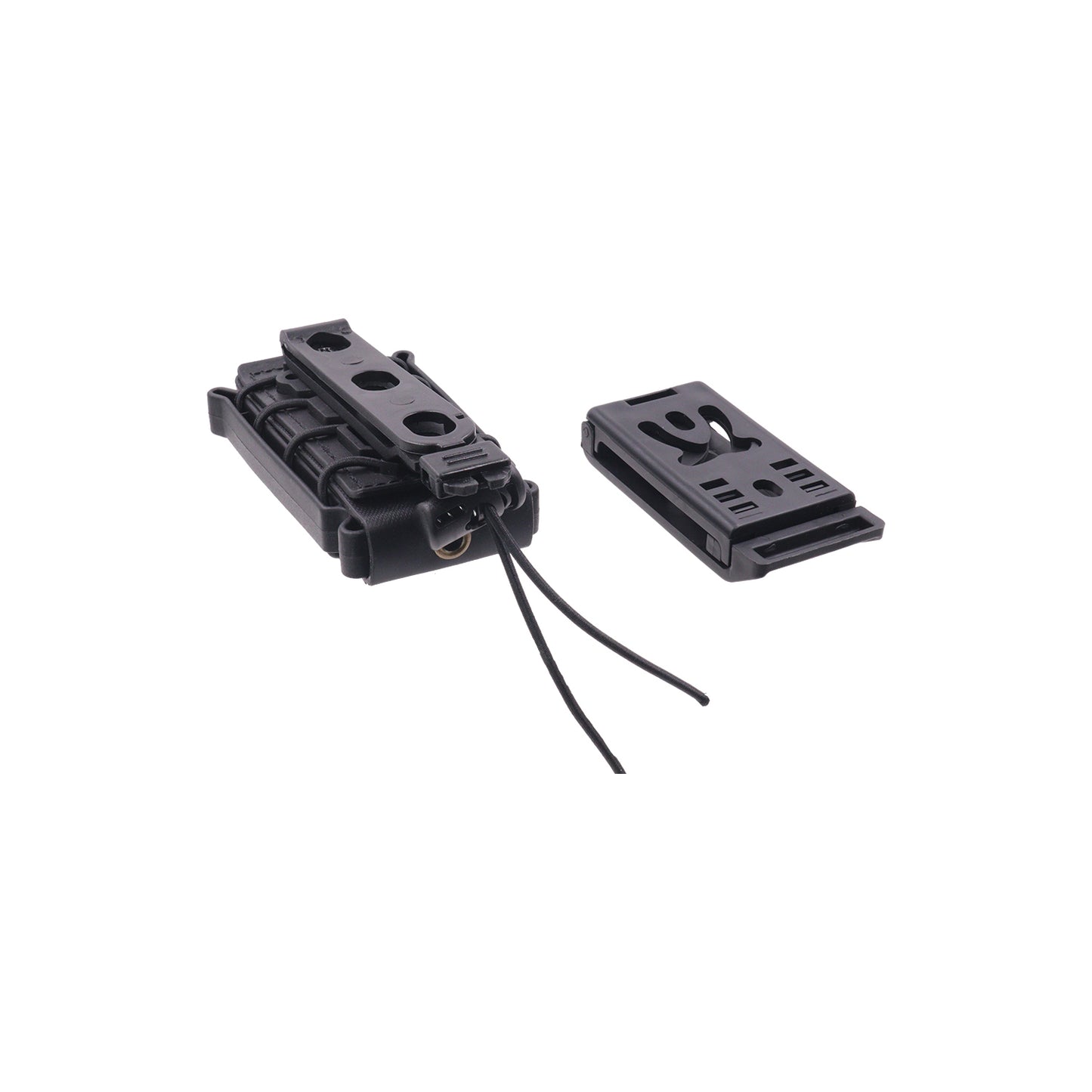 Universal pistol magazine pouch (Mod 1 / Molle + Belt straps) - Black|BO-MPP0110-BK