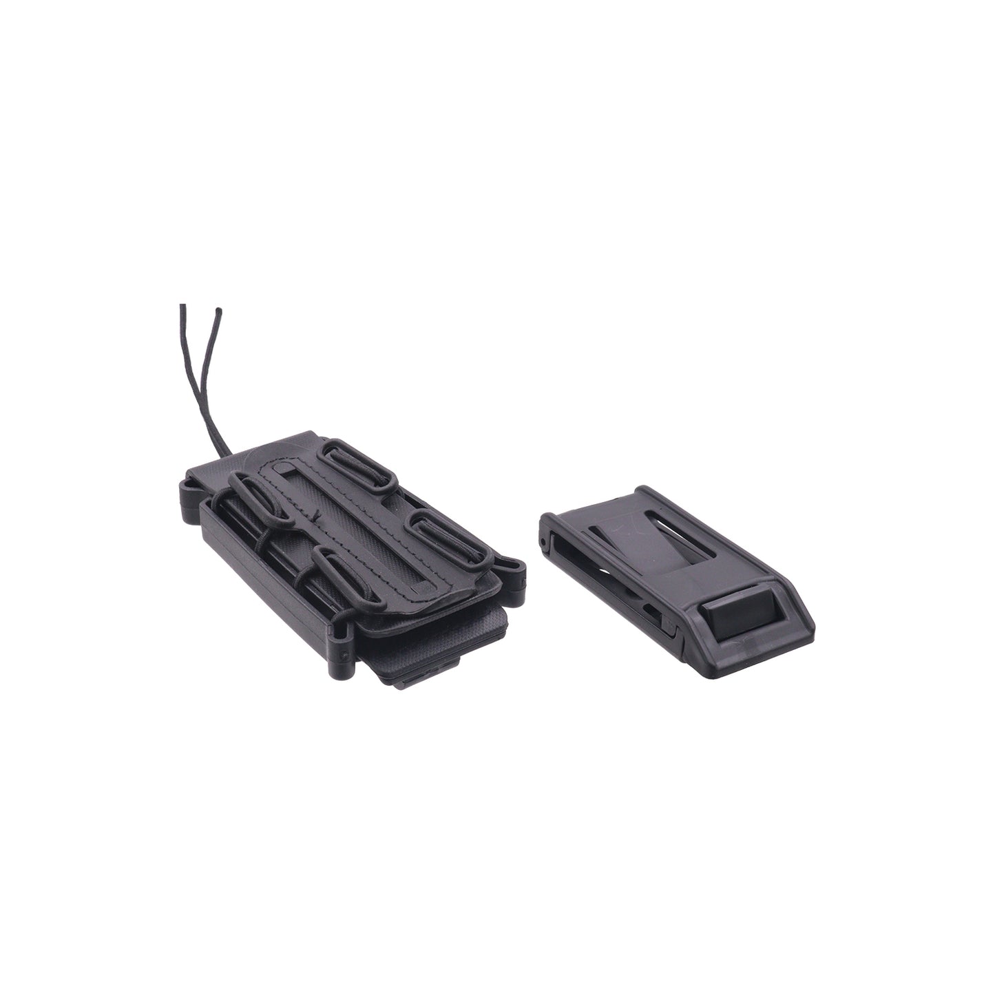 Universal pistol magazine pouch (Mod 1 / Molle + Belt straps) - Black|BO-MPP0110-BK