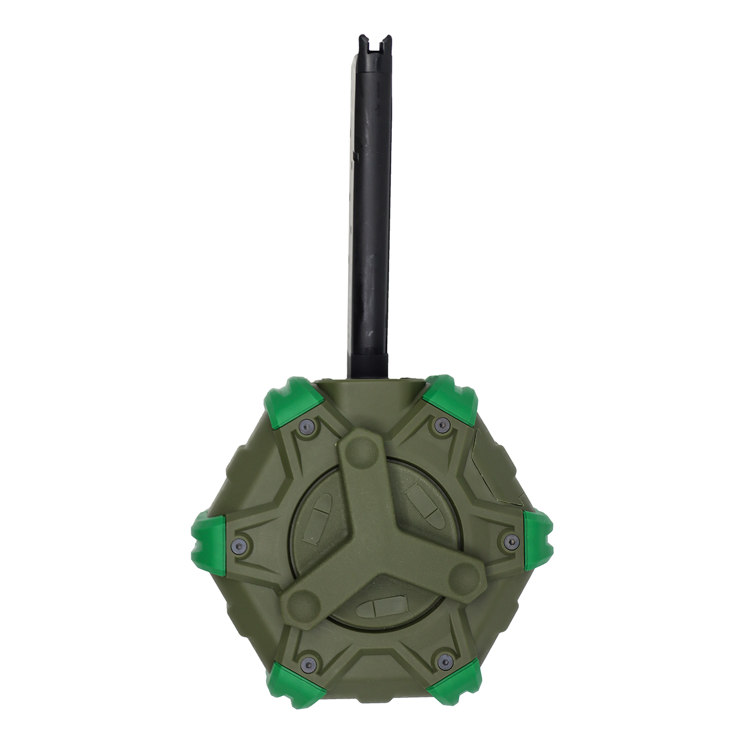 WE 1911 Drum Magazine OD – High Capacity Gas Airsoft Drum Mag (DR-1911-OD)（WE 1911 DRUM MAG OD）