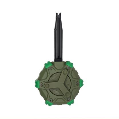 （DR-51-OD）WE 5.1 Drum Magazine OD – Hi-Capa High Capacity Gas Airsoft Drum Mag (DR-51-OD)(WE G17 DRUM MAG OD)