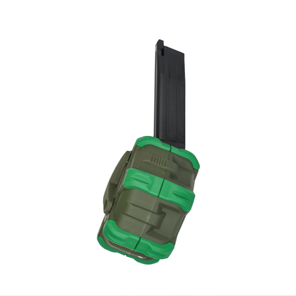 （DR-51-OD）WE 5.1 Drum Magazine OD – Hi-Capa High Capacity Gas Airsoft Drum Mag (DR-51-OD)(WE G17 DRUM MAG OD)