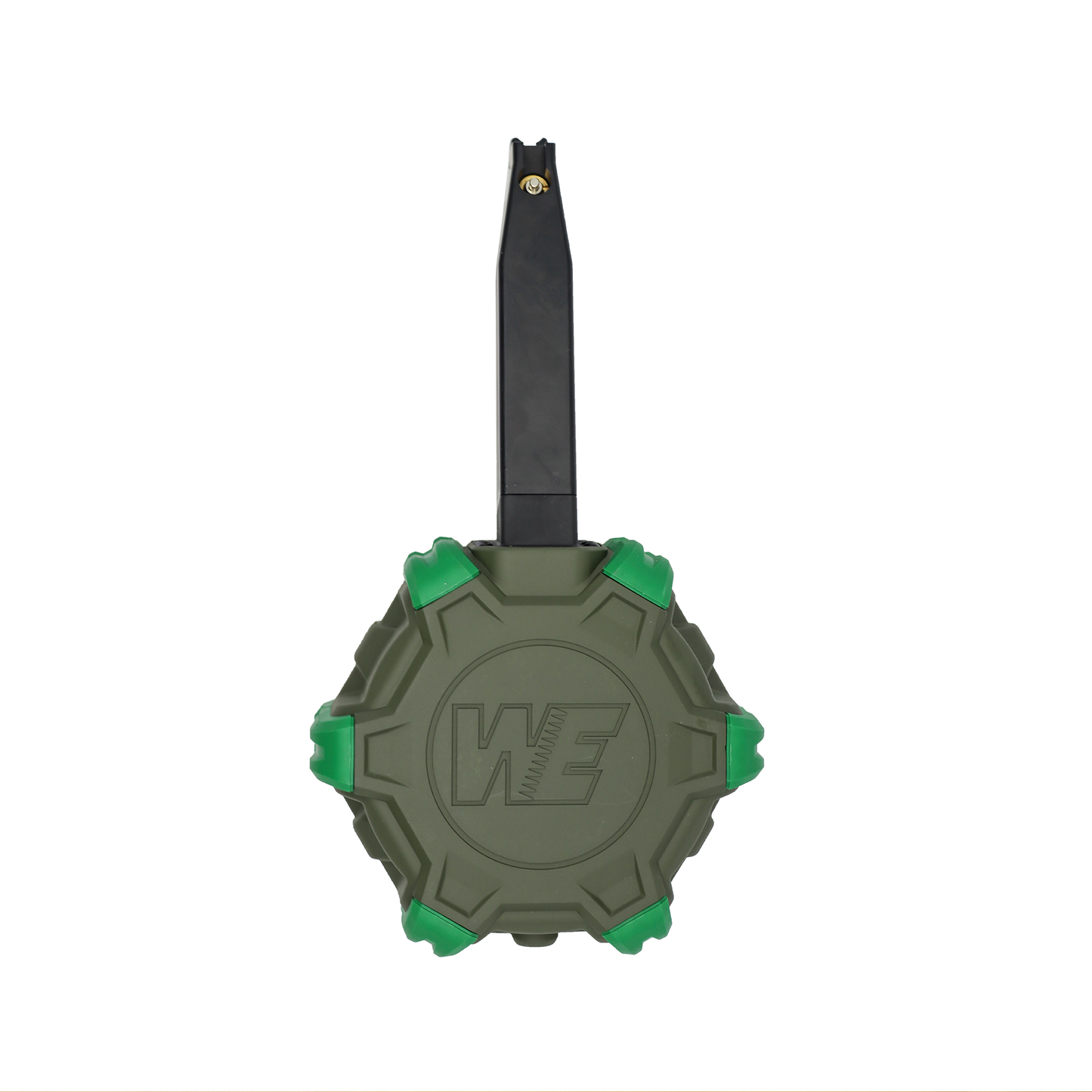 （DR-51-OD）WE 5.1 Drum Magazine OD – Hi-Capa High Capacity Gas Airsoft Drum Mag (DR-51-OD)(WE G17 DRUM MAG OD)