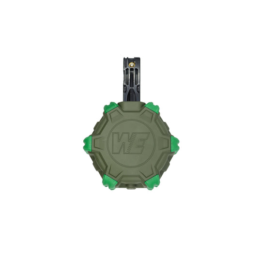 WE APACHE GBB DRUM MAG OD WE Apache Drum Magazine OD – High Capacity MP5 GBB Airsoft Drum Mag|DR-APACHE-OD