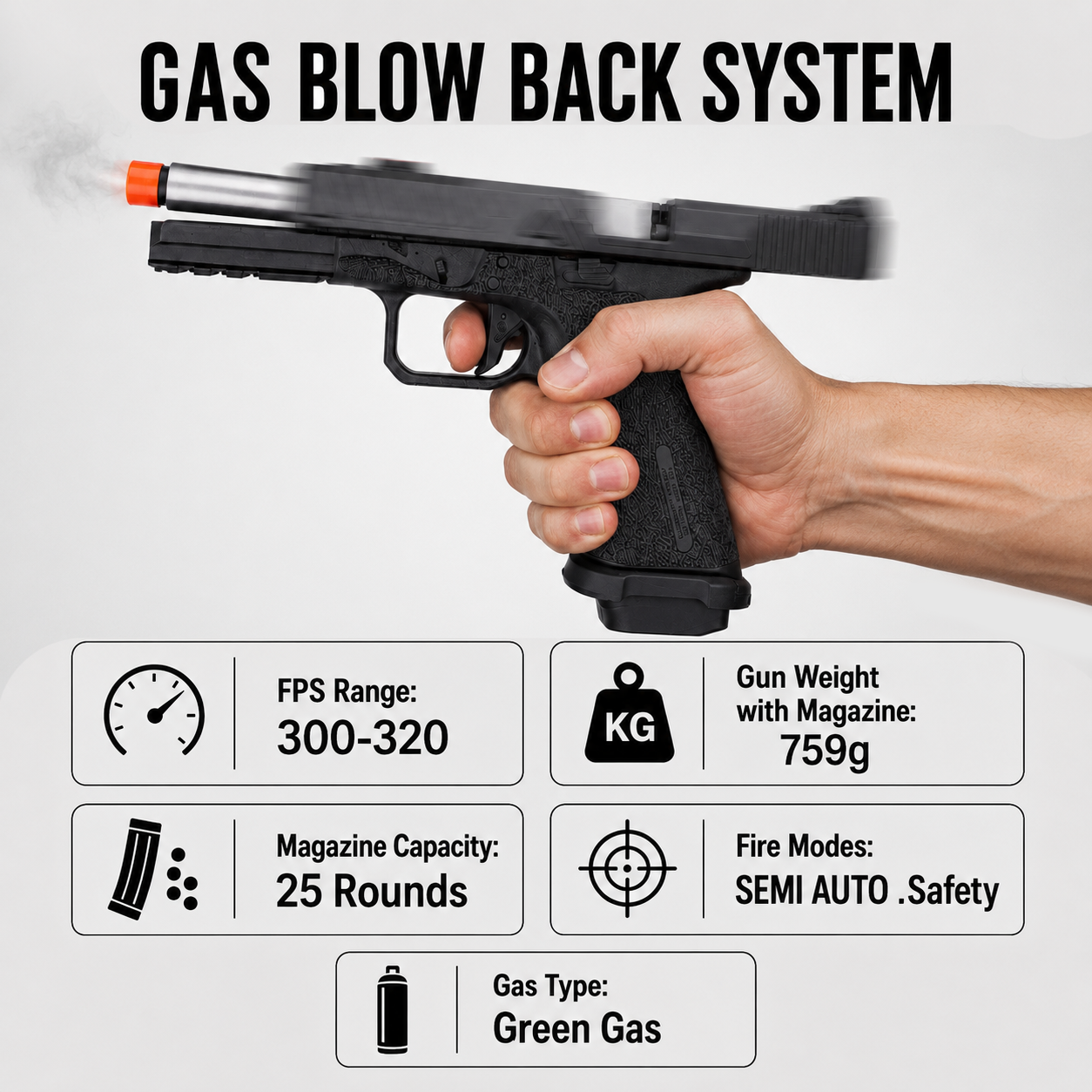 RWA GBB EXA Pistol | Gas Blowback Airsoft Sidearm