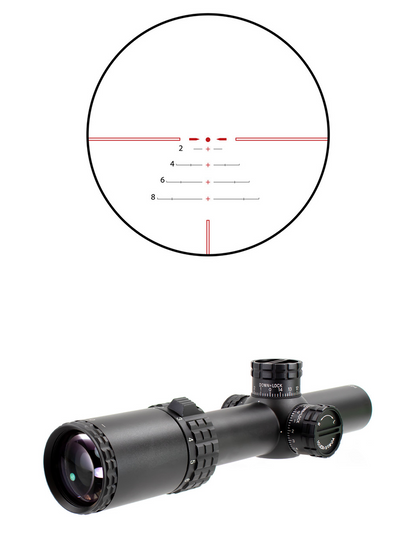 ALPHA 6 1-6X24 30MM RIFLESCOPE WITH CQ1 MOA RETICLE