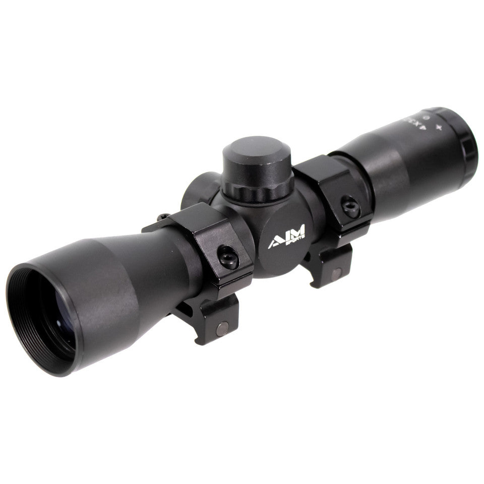4X32 COMPACT MIL-DOT SCOPE W/RINGS