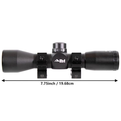 4X32 COMPACT MIL-DOT SCOPE W/RINGS