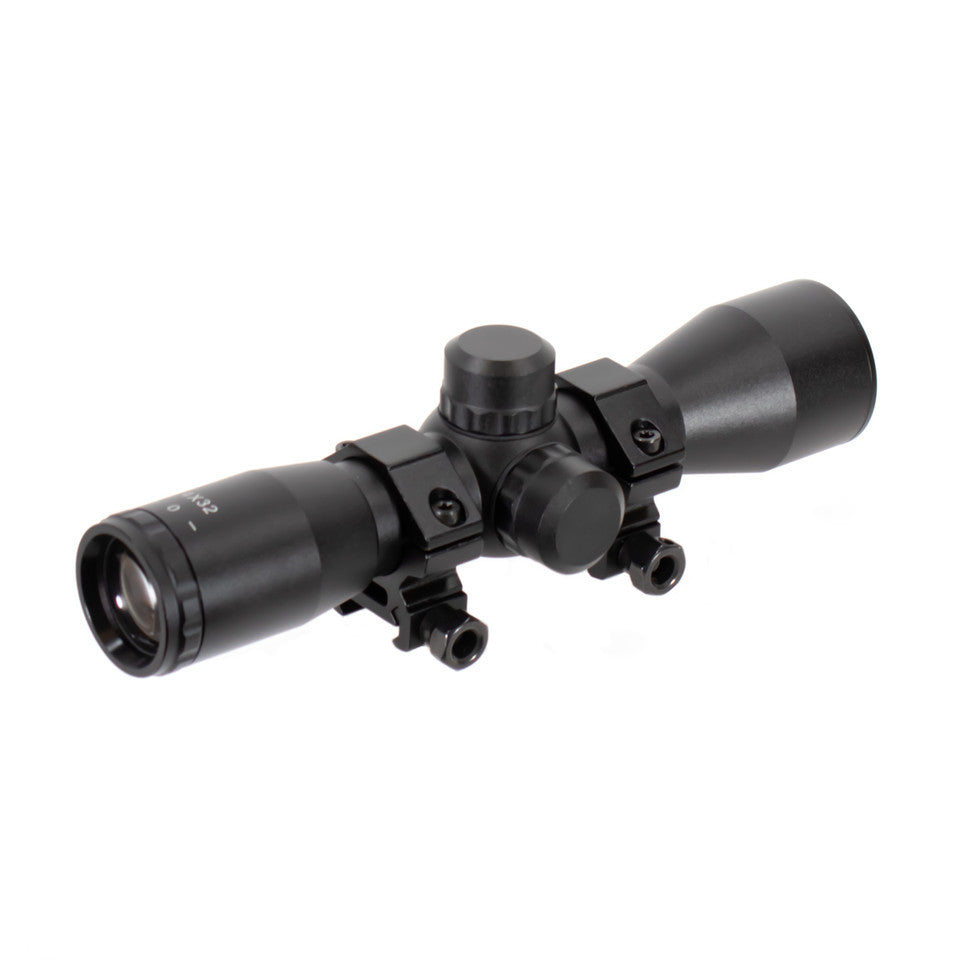 4X32 COMPACT MIL-DOT SCOPE W/RINGS