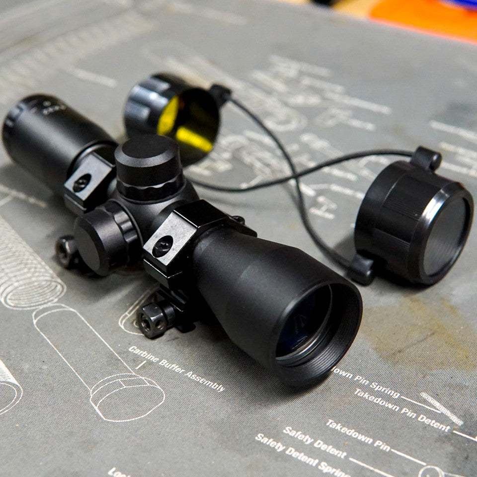 4X32 COMPACT MIL-DOT SCOPE W/RINGS