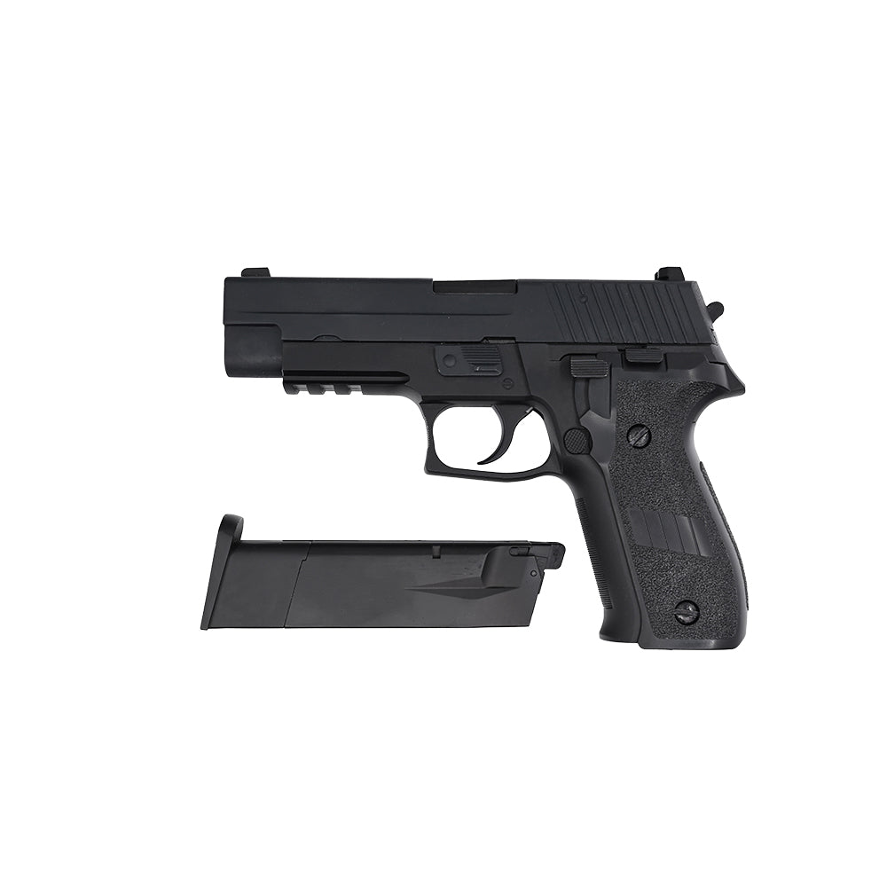 WE F226 Rail Full Metal GBB Pistol + Spare Magazine Bundle – Tactical Combat Set (Black)