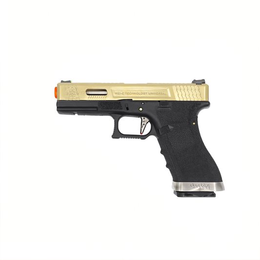 WE G17 Tactical Gas Blowback Pistol with Thumb Rest 320-340 FPS – Airsoft Handgun (WE-G001WET-TG)(WE G17 WET TG)