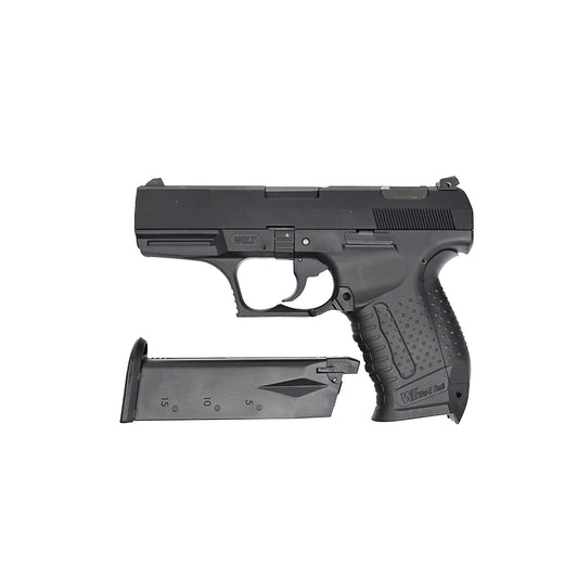 WE P99 Full Metal GBB Pistol + Spare Magazine Bundle – Lightweight Tactical Set (Black)