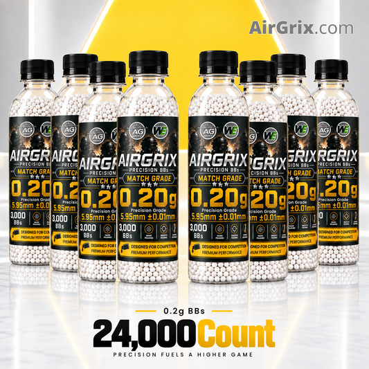 Premium 0.2g Airsoft BBs (8-Bottle, 24,000 Count Total) | 5.95mm Ammo