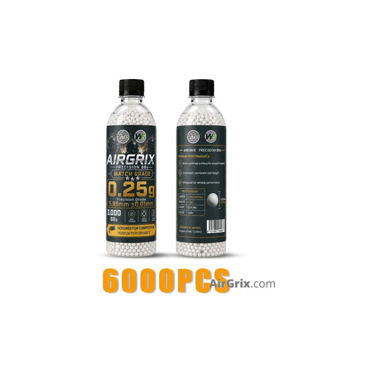Premium 0.25g Airsoft BBs (2-Bottle, 6,000 Count Total)