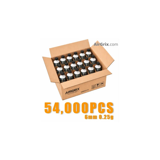 Premium 0.25g Airsoft BBs (18-Bottle, 54,000 Count Total)