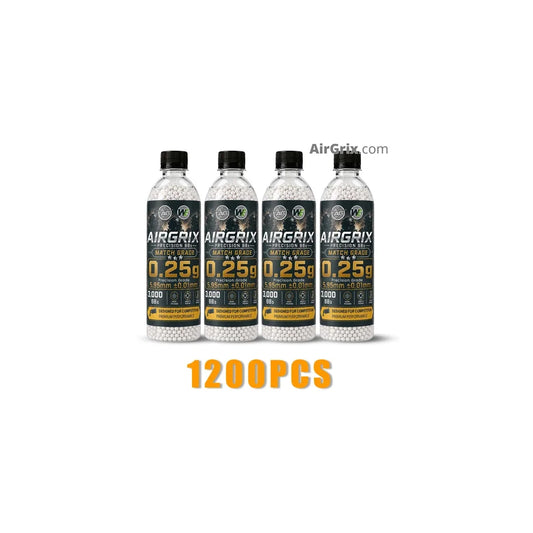 Premium 0.25g Airsoft BBs (4-Bottle, 12,000 Count Total) | 5.95mm Ammo