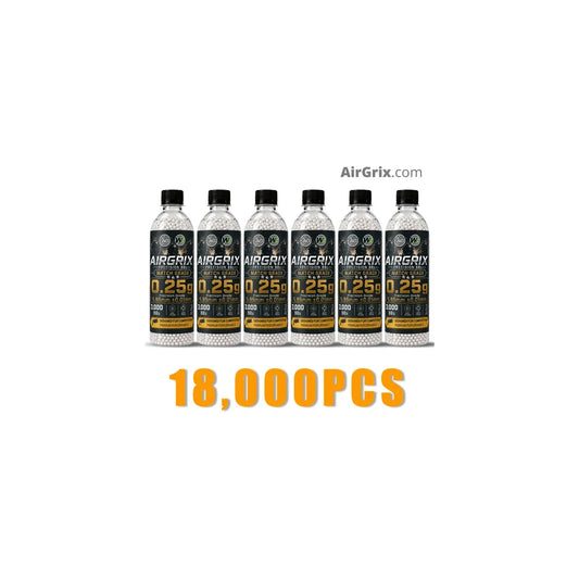 Premium 0.25g Airsoft BBs (6-Bottle, 18,000 Count Total) | 5.95mm Ammo