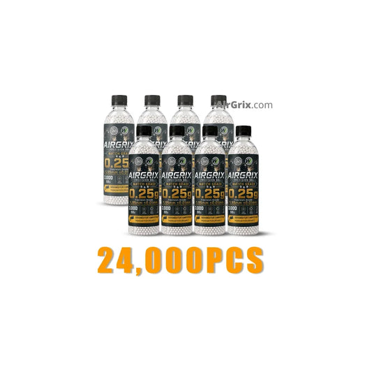Premium 0.25g Airsoft BBs (8-Bottle, 24,000 Count Total) | 5.95mm Ammo