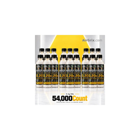 Premium 0.2g Airsoft BBs (18-Bottle, 54,000 Count Total) | 5.95mm Ammo