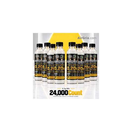 Premium 0.2g Airsoft BBs (8-Bottle, 24,000 Count Total) | 5.95mm Ammo