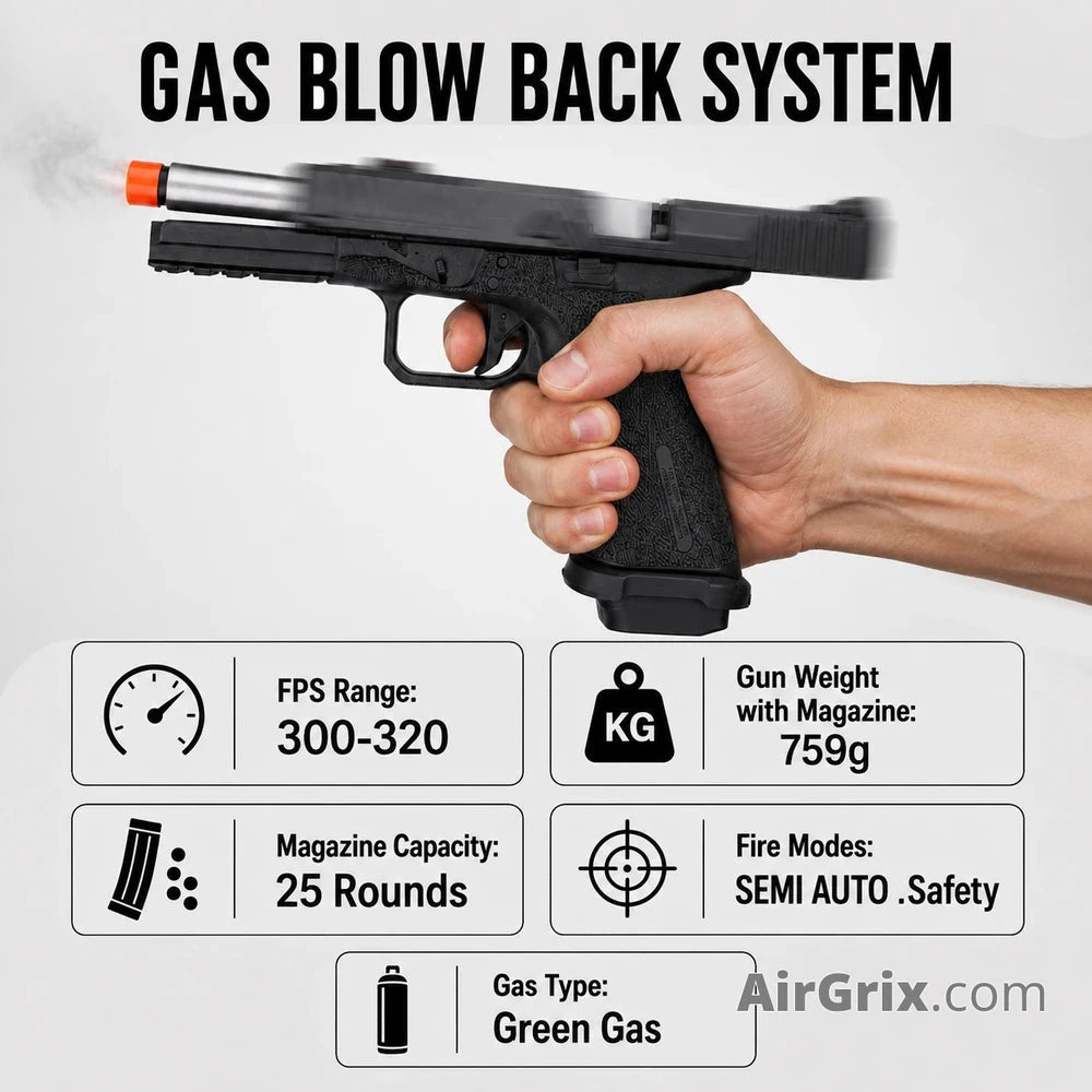 RWA GBB EXA Pistol | Gas Blowback Airsoft Sidearm