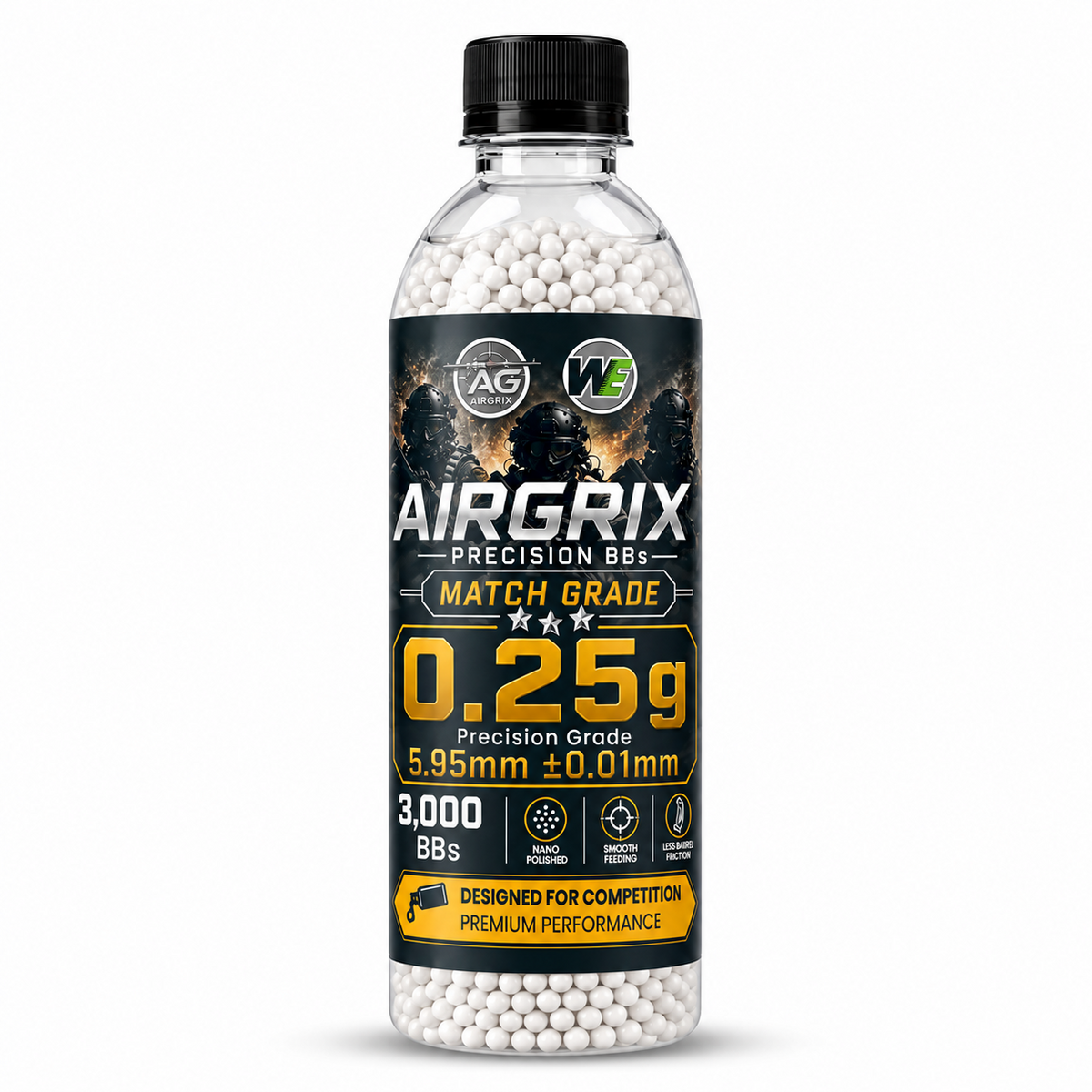 Premium 0.2g Airsoft BBs (6,000 Count) | Jam-Free 5.95mm Ammo