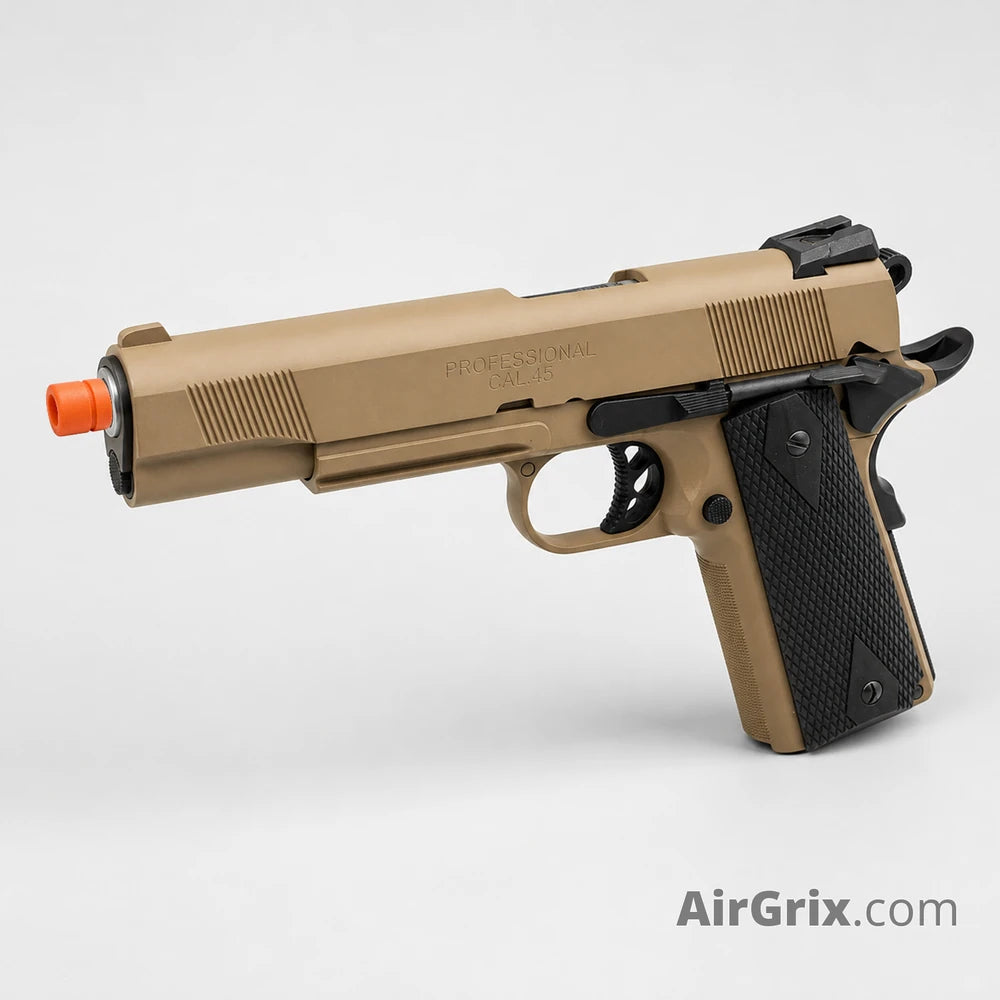 WE MEU Tan Gas Blowback Pistol with Markings